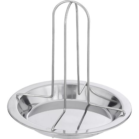 Support à poulet rôtissoire portable, détachable et pliable en acier inoxydable épais pour une utilisation en extérieur. (1/5)