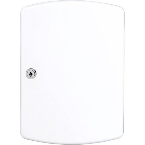 Boîte à clés H330xL235xP75 mm tôle d'acier blanc - Nombre de crochets 35 (1/4)