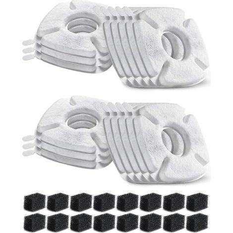 Filtre à eau pour chat avec éponges de préfiltration pour fontaine à eau pour animaux (1 kit). (1/4)