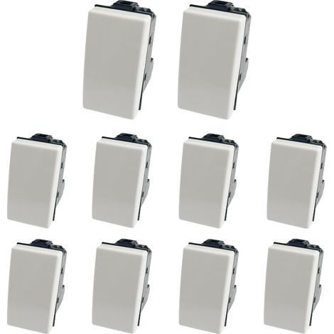 gloca 10er-Set Unipolare Taster 10A 250V Kompatibel mit Matix-Serie