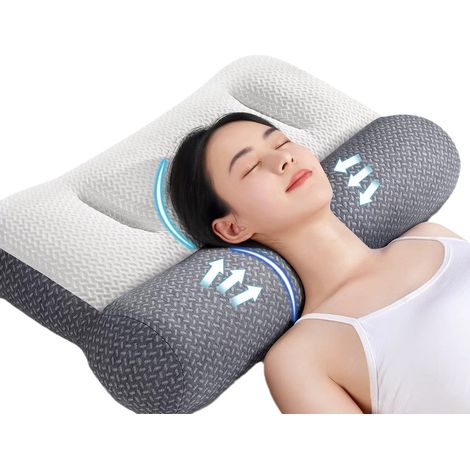 40 x 60 cm Oreiller anti-traction cloisonné pour le sommeil, oreiller de protection des vertèbres cervicales en fibre de soja, oreiller tricoté pour dortoirs étudiants (1/5)