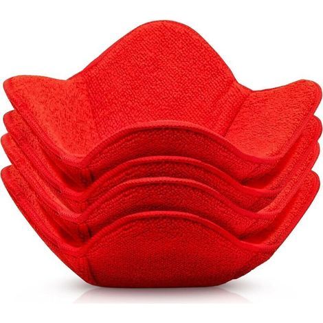 Couvercles de bols compatibles avec le micro-ondes, en microfibre résistante à la chaleur, adaptés aux bols chauds et froids, utilisables au micro-ondes sans risque de brûlures, lot de 4 (rouge). (1/4)