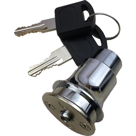 Round Glass Cabinet Door Lock with Wine Key Jewelry and Cultural Relics Exhibition Counter Cabinet Silver (1/5)