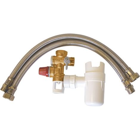 Anschlussset für Warmwasserbereiter (Sicherheitsgruppe, Trichter und Flexschlauch) - Dipra