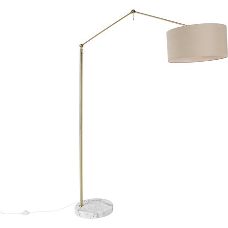 Stehleuchte Gold mit Schirm hellbraun 50 cm verstellbar - Herausgeber