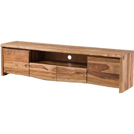 PURE SHEESHAM 221 Mobile TV in legno di sheesham - laccato-sabbiato / naturale 200x45x50 (1/3)