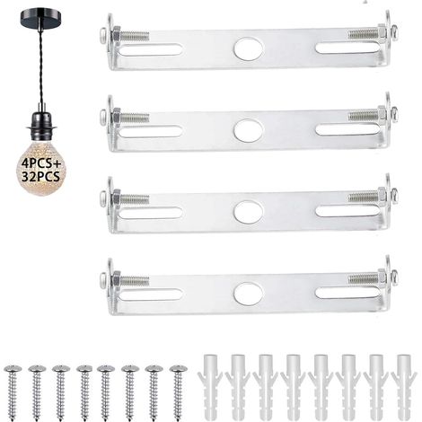 4 Pièces Support de Fixation Plafonnier - Plaque de Suspension 105mm pour Plafonnier de Bureau à Domicile (1/5)