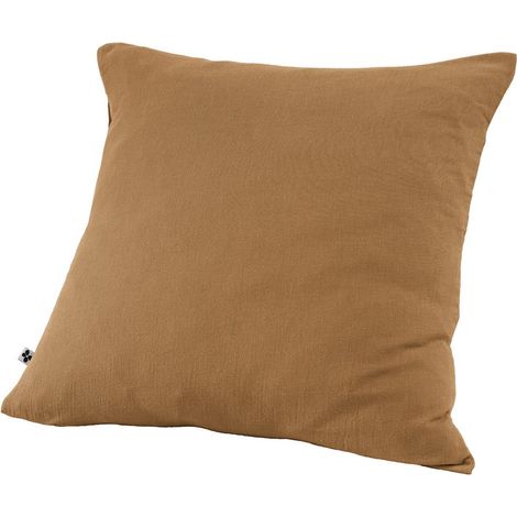 OUREA - Taie d'Oreiller 60x60cm Gaze de Coton Camel (1/2)