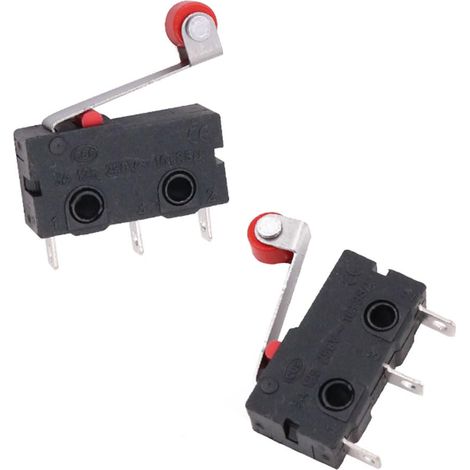 50PCS Micro Switch Mini Fin de Course Long Levier de Charnière avec Poulie 3Pin Sensitive Tact Switch pour Souris d'Ordinateur Automotive Electronics Communication Test Equipment etc (1/5)