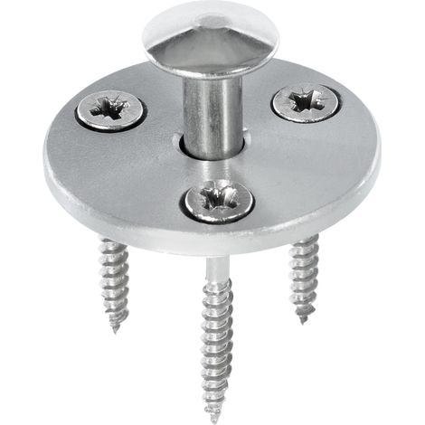 Piton douille rétractable pour fixation bâche piscine sur plage bois – Alu/Inox – 3 vis fournies – Résistance à la traction – Poolco