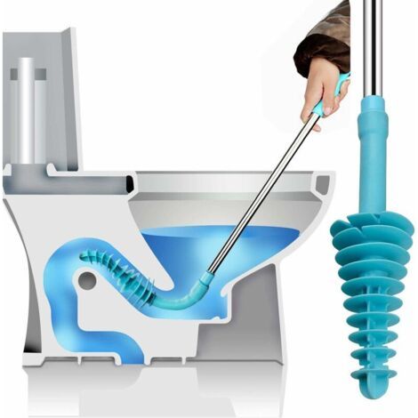 Piston de toilette RV Auger - Déboucheur de sabot de toilette, tuyau de dragage de toilette de salle de bain de serpent de toilette pour toilette à siphon bouché- (1/5)