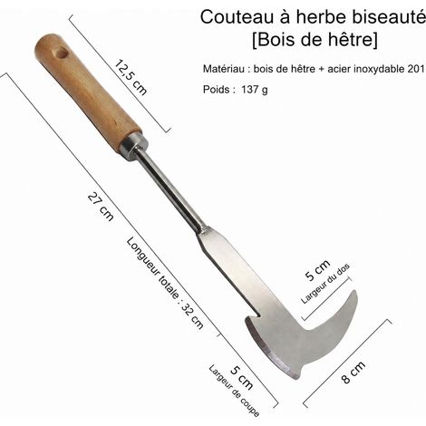 Lame de désherbage en forme de hache en acier inoxydable 10 avec manche en hêtre 10 1 × 1 × 1 cm 1 g – Livraison gratuite