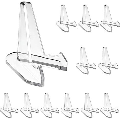 12er-Pack Acryl-Staffelei-Ständer, transparenter Mini-Münzpräsentationsständer für Luft (1/5)