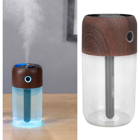 Mini-Luftbefeuchter für Auto/Schreibtisch mit farbigem Becher und schwarzem Holzimitatfilter (1/5)