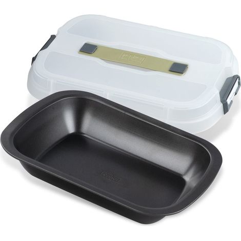 Zenker Bake, Click & Go - Pirofila per dessert e casseruola con cappuccio - 34 x 24,5 x 8 cm - Teglia da forno con coperchio coordinato per il trasporto diretto - Teglia per torte da forno e trasporto (1/5)