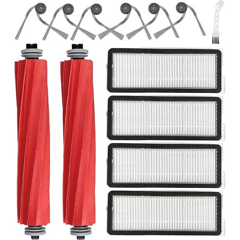 Kit accessoires de rechange 13 pices pour aspirateur Roborock QV 35A / QR 798 / QR 598, 2 brosses principales, 6 brosses latrales, 4 filtres HEPA, 1 brosse de nettoyage (1/5)