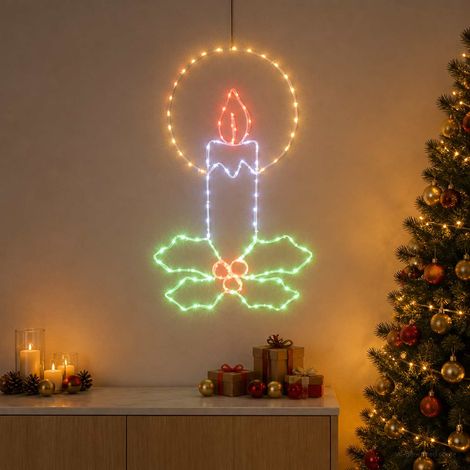 vidaXL Vela de luces de cuerda LED con acebo LOVIISA 120 LED (1/5)