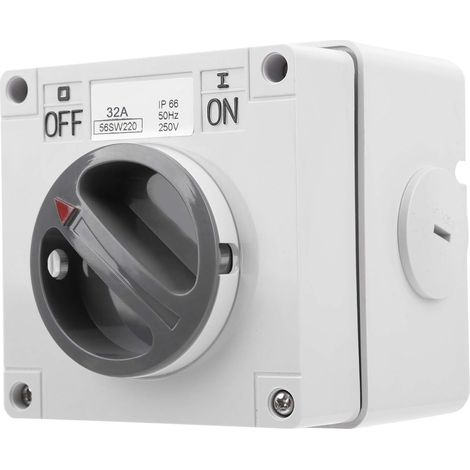 IP66 250V 2-Position Waterproof Rotary Selector Switch,  Dustproof On/Off Switch for Outdoor Use (2P32A) (1/5)