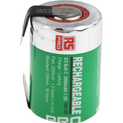 Accumulateur 1.2V 2Ah 2/3 SC NiMH RS PRO ( Prix pour 1 )