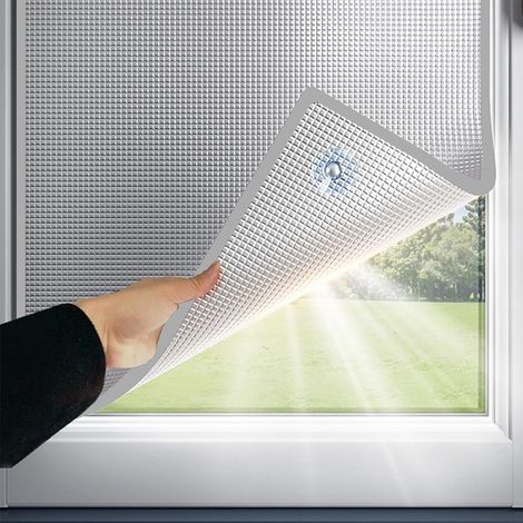 Film solaire fenêtre Aluminium isolant thermique pour protection UV maison bureau 90x100cm (1/5)