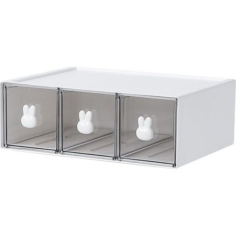 Organiseurs de Placards,Boite à Thé avec,Boite de Rangement Cuisine pour sachets de thé,café,etc.Casier de Rangement pour cuisine/salle de bain/dressing/Bureau, etc.(blanc) (1, 3drs) (1/5)