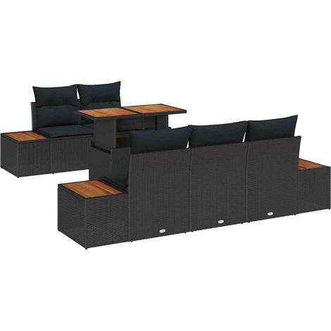 Maison Exclusive - Set Divano da Giardino 6 pz Nero e Marrone (1/5)