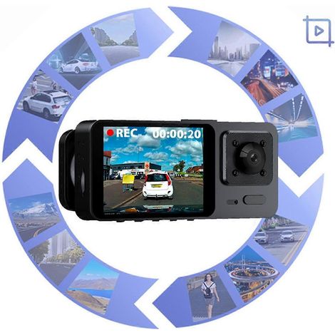 Dashcam für Front- und Innenaufnahmen, WLAN, 1080p, 32 GB Speicherkarte, 2 Zoll (1/5)