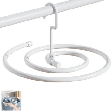 Stendibiancheria a spirale - Stendibiancheria pieghevole - Adatto per asciugare piumoni, lenzuola, asciugamani e tende - Bianco - Diametro 41,8 cm - Spessore parete tubo 1,2 cm - Lunghezza tubo 2,2 me