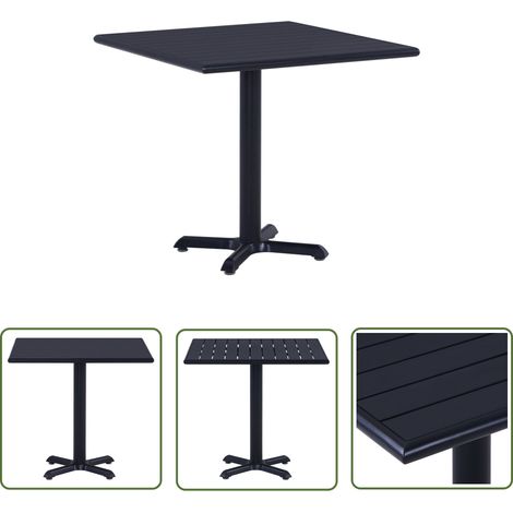 The Living Store Table de jardin Noir 80x80x75 cm - Table De Jardin - Table Extérieure - Mobilier De Jardin - Table Ronde - Table Noire (1/5)
