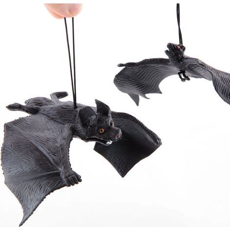 Lot de 2 chauves-souris géantes en caoutchouc pour Halloween, surprises garanties (1/3)