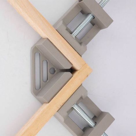 Équerre de serrage à angle droit pour le travail du bois, en aluminium et acier, antidérapante et réglable, avec double poignée. (1/5)