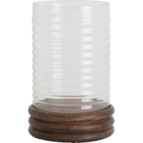 Stimmungsvolles braunes Holz-Windlicht Light & Living Malda (1/4)