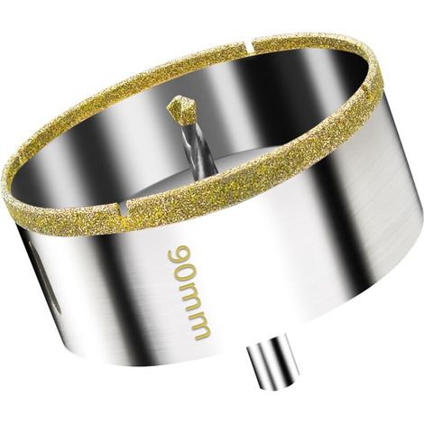 [JAMAIS UTILISÉ]Scie Cloche Diamantée 90 mm avec Foret Guidage de Centrage, Scie Cloche Carrelage avec revêtement diamant, Foret trépan Diamant pour verre, carrelage, céramique, marbre, granit (1/4)