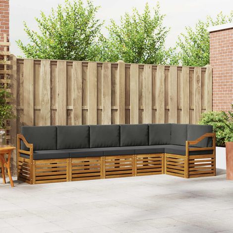 vidaXL Ecksofa Set 6 pcs Natur und Anthrazit Massivholz Akazie (1/5)
