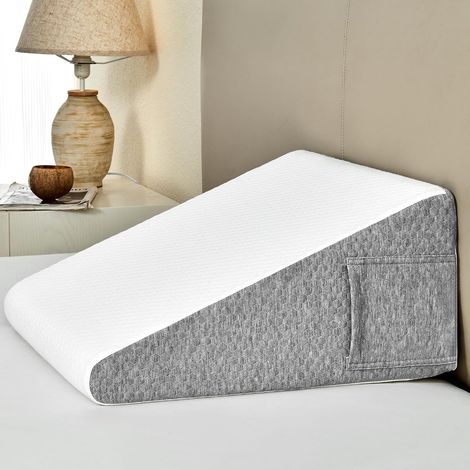 Coussin en Mousse à mémoire de Forme pour lit et canapé, Coussin de Lecture, Coussin arrière avec tête Semi-Circulaire, Profond Gris. (1/5)