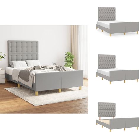 Bettgestell ohne Matratze Hellgrau 120x200 cm Stoff - Bettsofa - Boxspringbetten - Lattenrost - Doppelbett - Einzelbett (1/5)