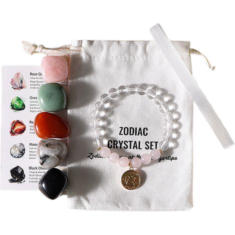 Lot de 12 pierres naturelles polies signes du zodiaque cristal minéraux irréguliers décoration cadeau anniversaire Noël Cancer (1/5)