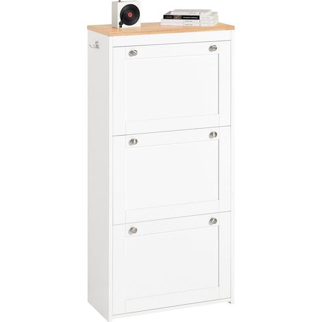 Zapatero con 3 Solapas Zapatero Estrecho Organizador para Zapatos Blanco 59 x 26 x 116 cm FSR144-WN SoBuy ES