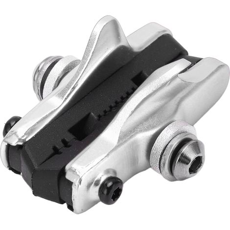 2 pièces de patins de frein en aluminium Mi.xim, type tiroir en caoutchouc pour vélo, silencieux et anti-friction, argent (1/5)