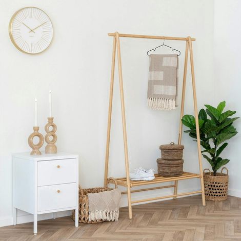 Portant à vêtements en bambou 164 cm TALLINN (1/5)
