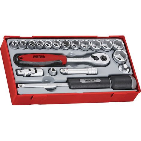 TT3819 19 Piece Reg Metric Socket Set 3/8in Drive TENTT3819