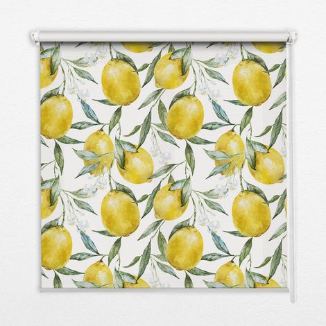 Tenda a Rullo Interna per Finestra - Tenda Filtrante Luce - Tenda Privacy - Tenda Decorativa Rettangolare - Rullo per Interni - (100 cm x 140 cm) - limoni
