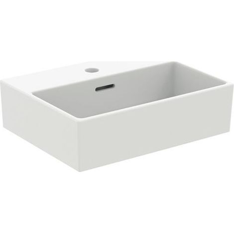 Lavabo à main IS Extra, 1 hl., avec vidange, 450x350x150 mm, poli, blanc soie