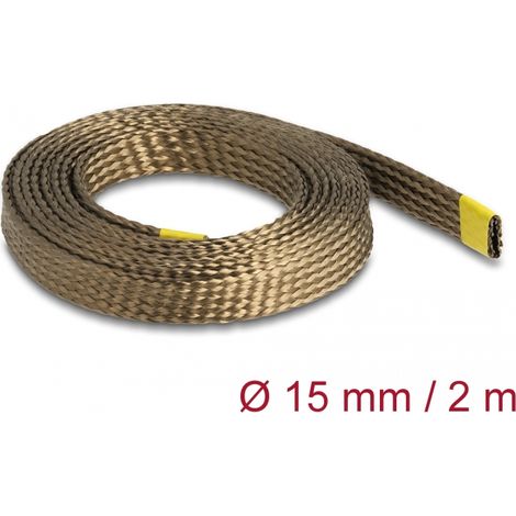 Delock Funda Trenzada de fibras de basalto 2 m x 15 mm marrÃ³n