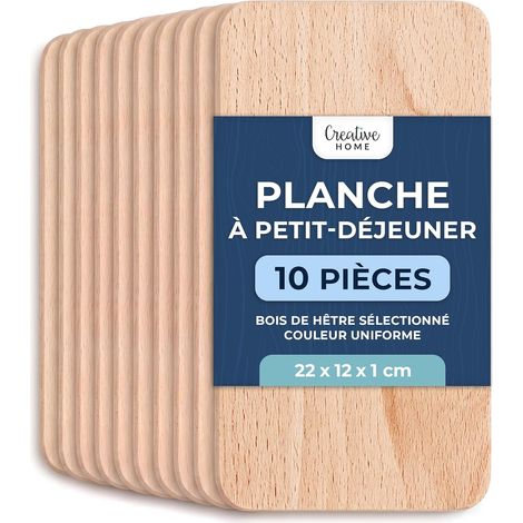 Lot de 10 Planches à Découper en Bois de Hêtre 22 x 12 cm (1/5)
