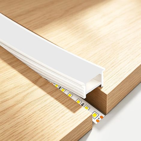 Profilé LED néon flexible en silicone blanc laiteux comme diffuseur, pour meubles, plafond, salon, convient pour barres ≤ 18 mm, ligne lumineuse impeccable, sans bande LED (20 x 10 mm, 3 m) (1/5)