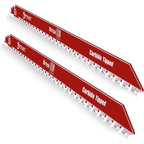 2 Pack Demolition Reciprocating Saw Blades for Masonry, Carbide Blades for Cutting Aerated Concrete and Hollow Brick 400mm 2TPI (1/5)