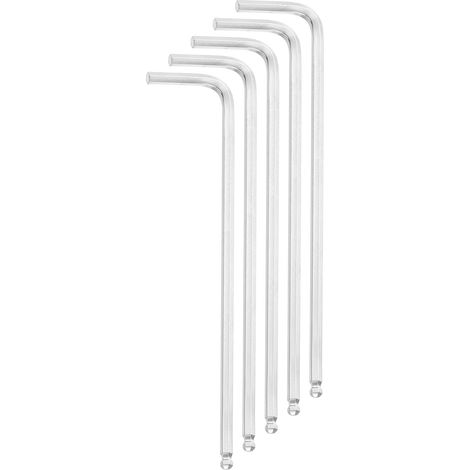 5pcs Clé Hexagonale À Bout Sphérique 2.5mm Acier CR-V Forme L (1/5)