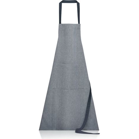 Tablier de Cuisine en Coton Chambray avec Sangles Contrastées Ombre 80 x 85 cm - PANGIVO (1/2)