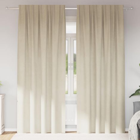 Verdunkelungsvorhänge 2 pcs Creme 140 x 260 cm Samt